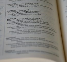 an open book with text
